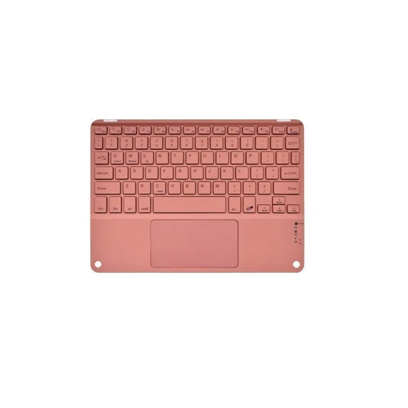 Square Hat Bluetooth wireless charging keyboard showing colour touch panel options on black background