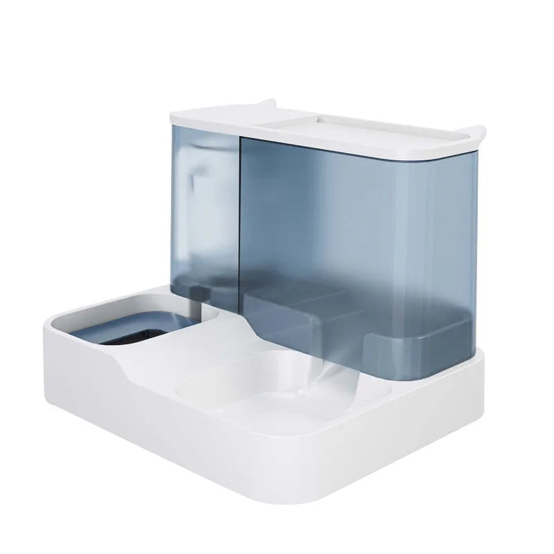 Cat automatic feeder water dispenser plastic large capacity grey blue pink