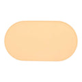 Silicone cat feeding placemat in beige showing food and water bowl placement