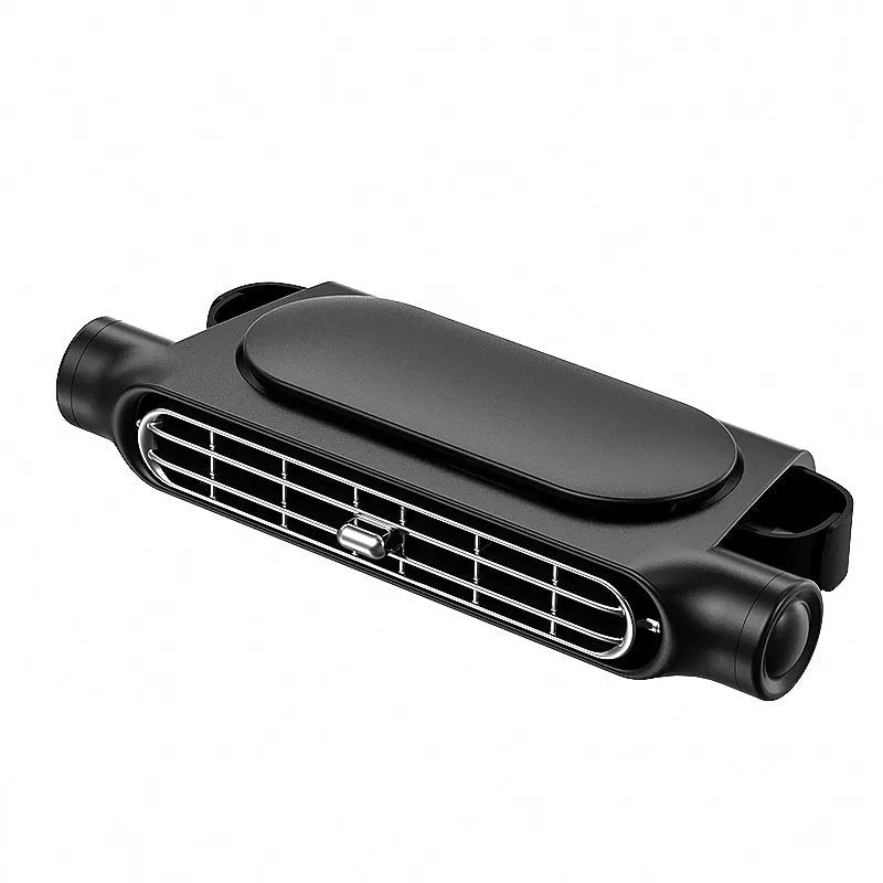 USB plug-in car fan with brushless motor and Velcro mounting for seat ventilation