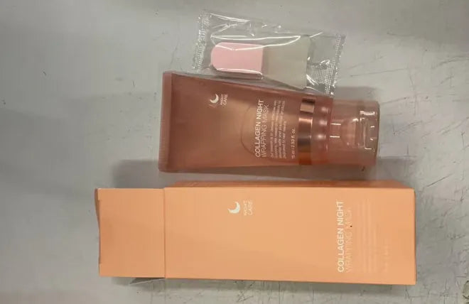 Collagen night mask in 75ml bottle with application brush for skin firming and hydration