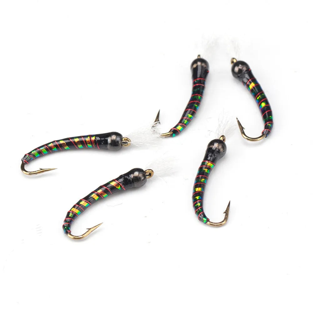 Biomimetic chironomid mosquito larvae lure fishhook bait in box