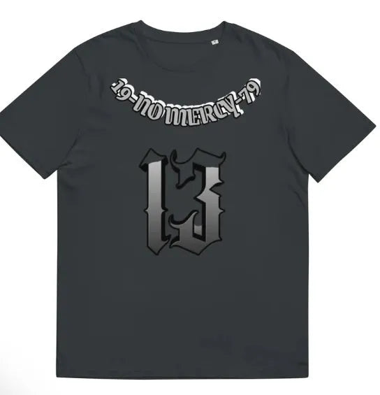 Men's black casual T-shirt with a 3D digital print design on the front, featuring a round neck and short sleeves.