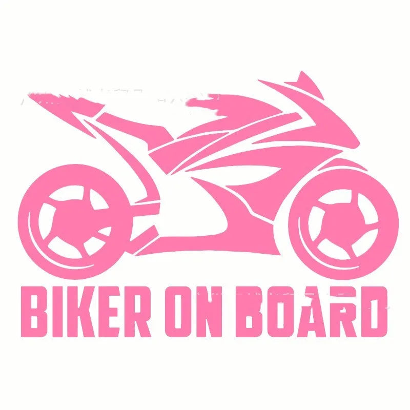 Reflective motorcycle silhouette safety sticker on PET material in various colours.