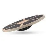 Anti-skid balance board wooden wobble board 39.5cm diameter light green colour on floor