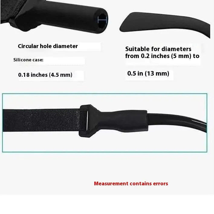 Black adjustable glasses cord with silicone ends shown fitted to a pair of spectacles