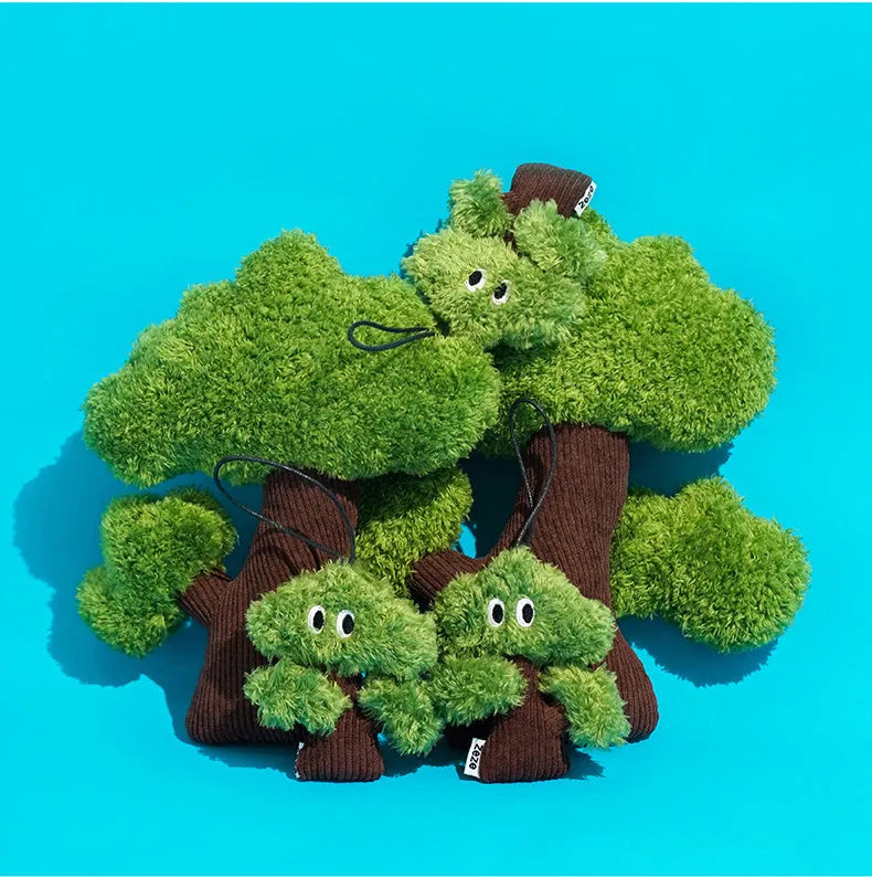 Pine tree shaped cat toy bag pendant with catnip filling in three size options