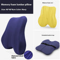 Office chair lumbar support cushion in grey, pink, or navy blue measuring 40cm x 40cm x 8cm