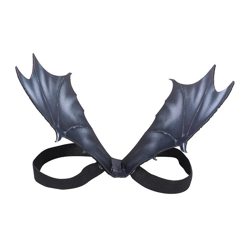 Black cloth bat wing pet costume accessories in three sizes for Halloween dressing
