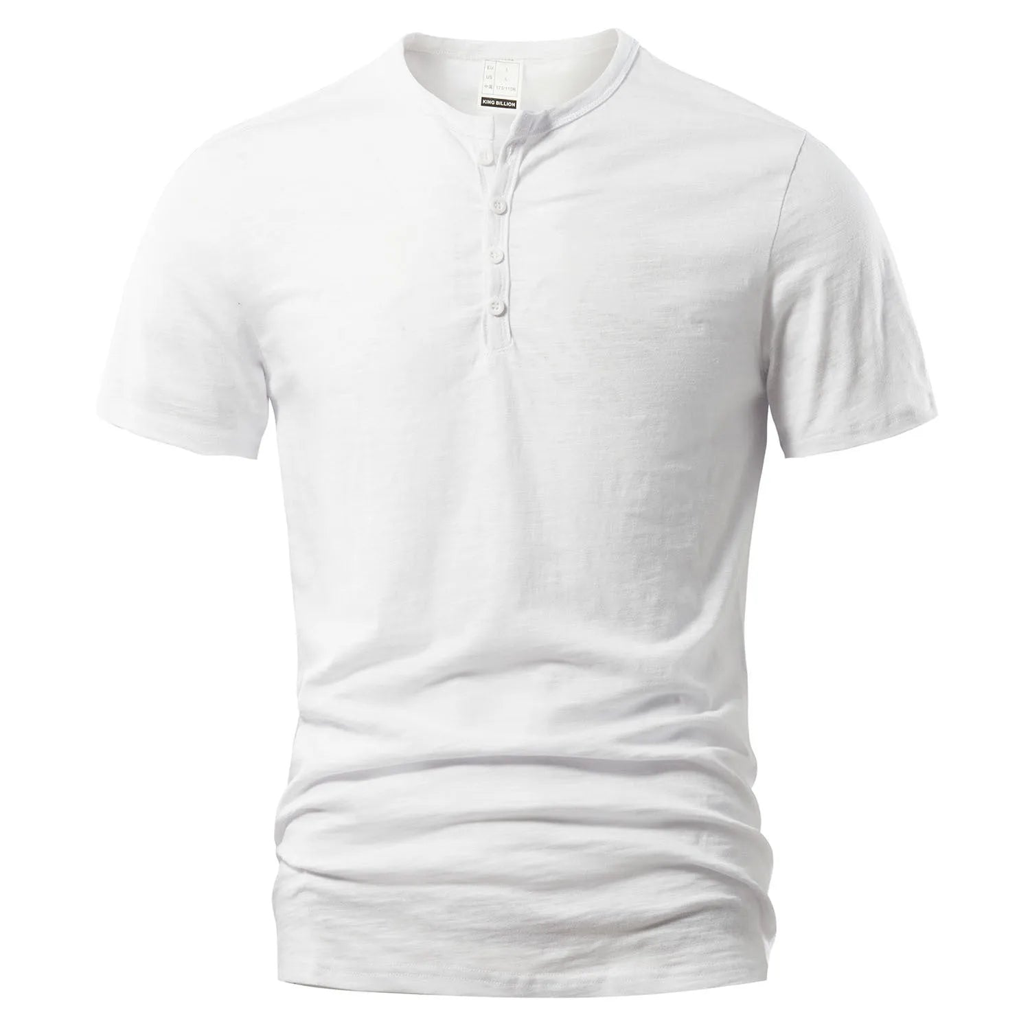 Men's slub cotton short sleeve t-shirt in solid colours showing British style casual design