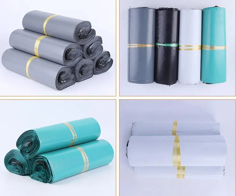 PE courier clothing bag with sticker seal in multiple sizes and colours