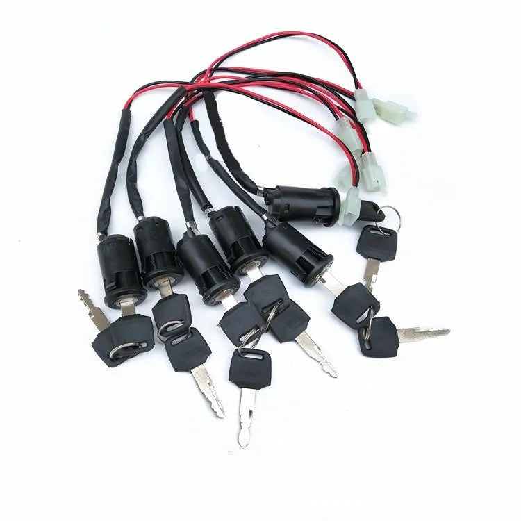 Waterproof electric door lock for vehicles with multiple wiring configuration options