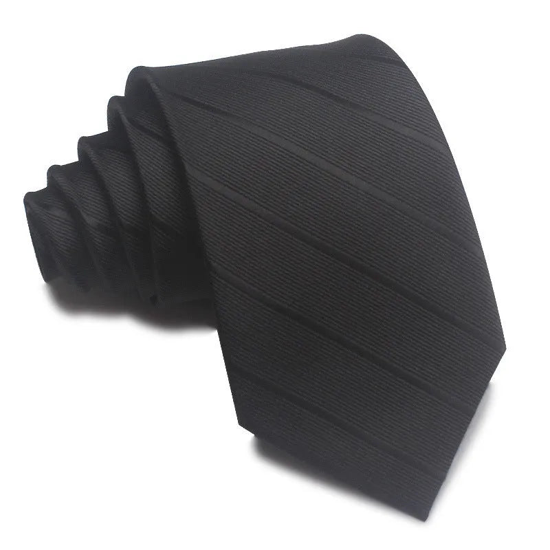 8cm wide red and black striped jacquard tie with an arrow point tip for men's formal wear