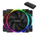 Three black 12 cm FRGB PC cooling fans with hydraulic bearings
