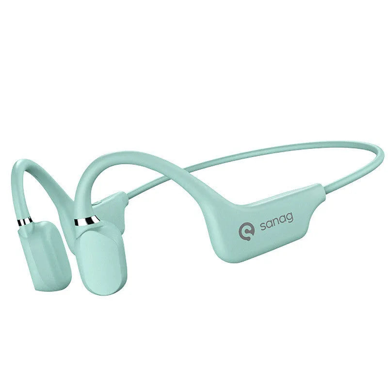 Bone conduction Bluetooth sports headset with neckband in six colour options including China red and retro green
