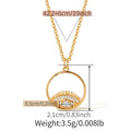 Fashion OL classic high-end versatile necklace, 18K gold-plated copper O-ring chain with geometric round pendant, 41-50cm adjustable length