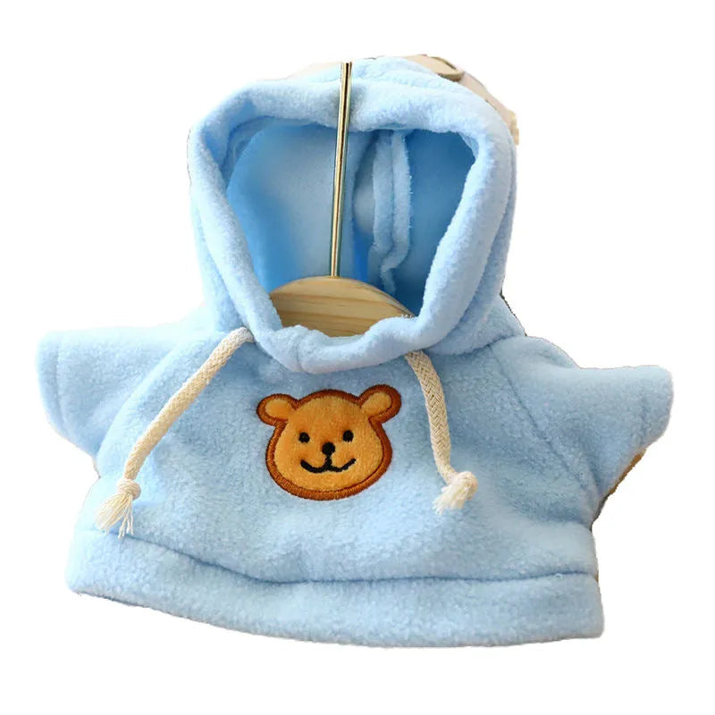 Blue hoodie dog sweater for medium or large pets with cloth construction