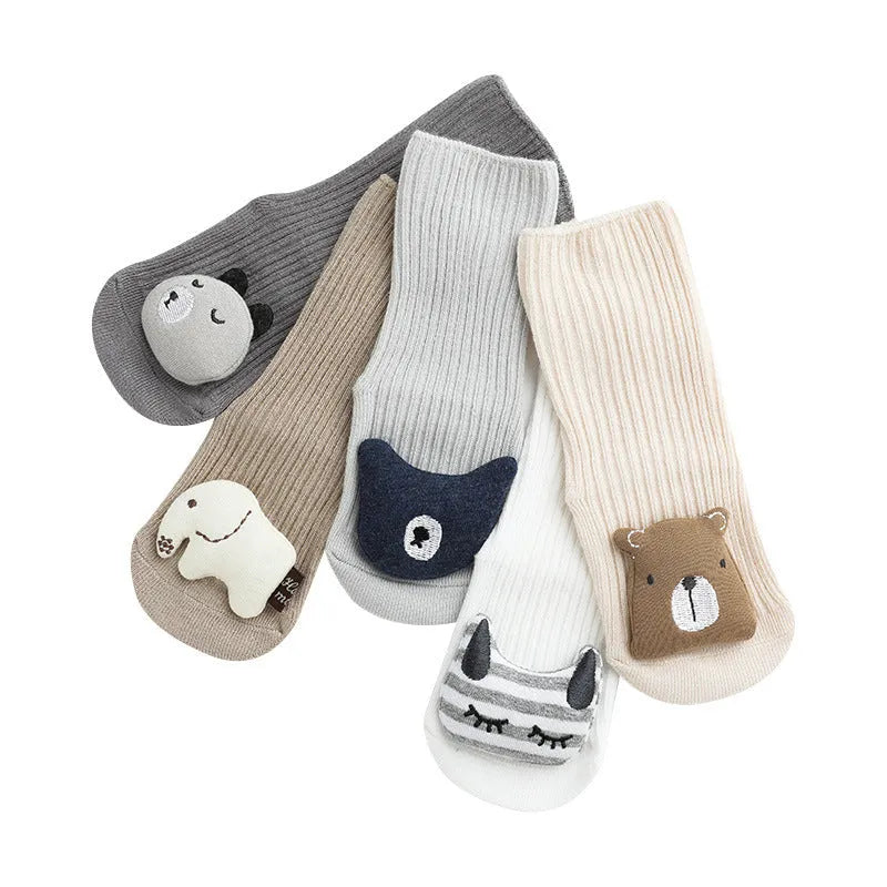 Baby non-slip dispensing glue socks in combed cotton for children floor use