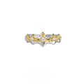 Princess Knight Couple silver ring with adjustable opening in white gold or black gold electroplated finish