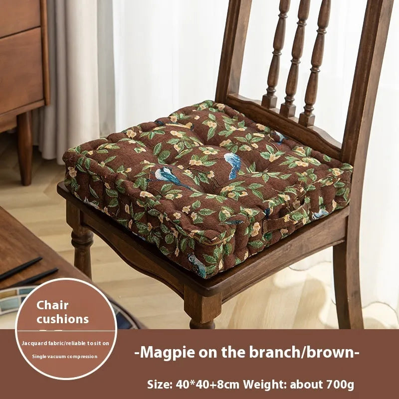 American dining chair back cushion with floral pattern, 40cm square with thick PP cotton filling
