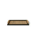 Pine wood dining tray with compartmentalised elegant house design, shown in small and large size options.