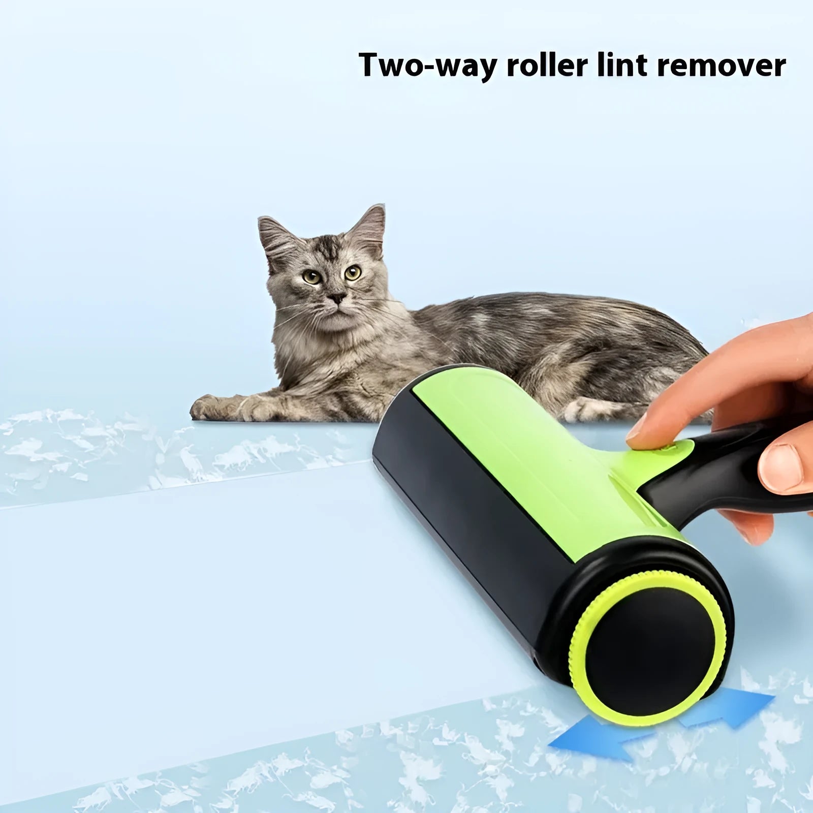 Automatic cleaning pet hair lint roller for sofa and furniture with two-way design