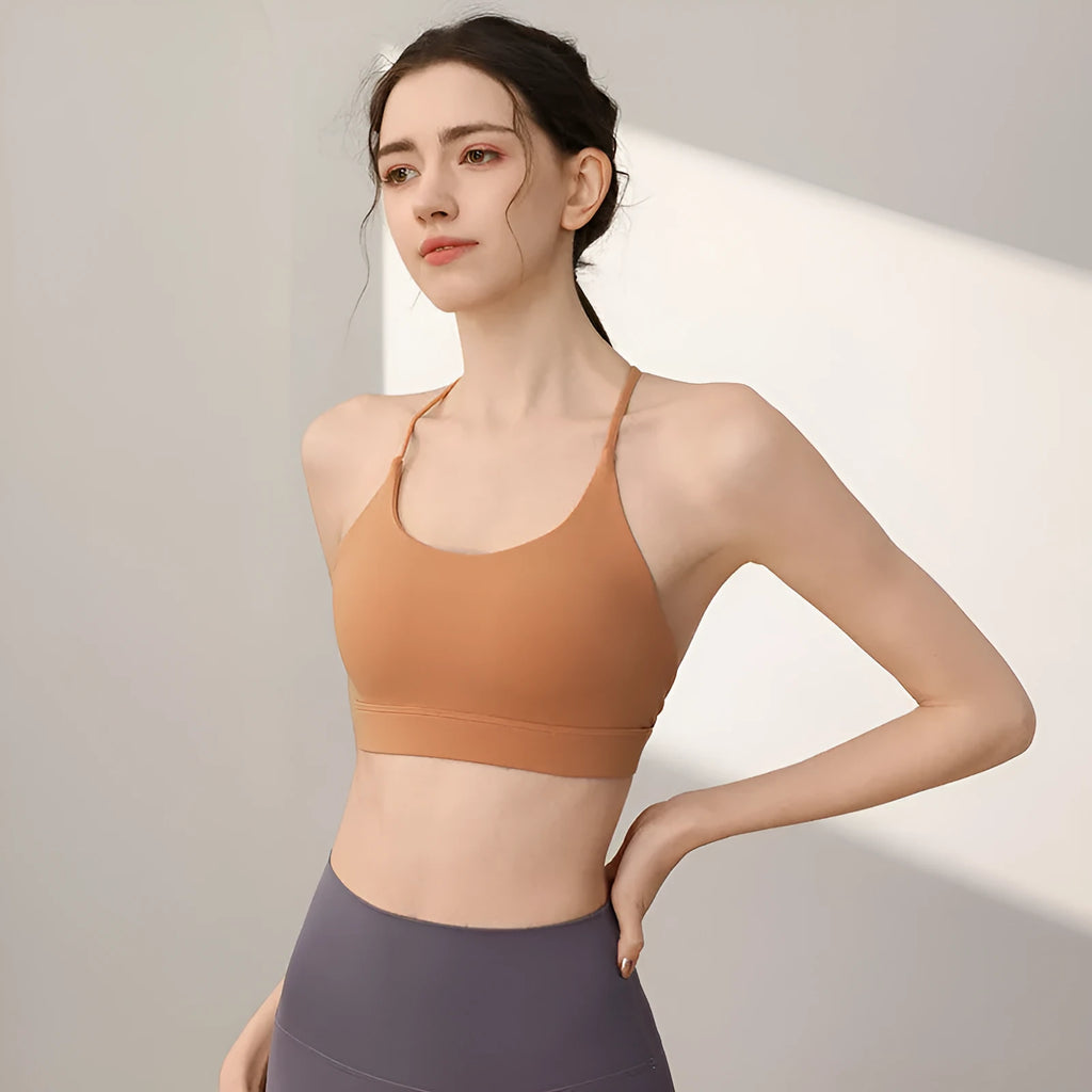 Women's high-strength sports vest with fixed double-shoulder straps in multiple colour options