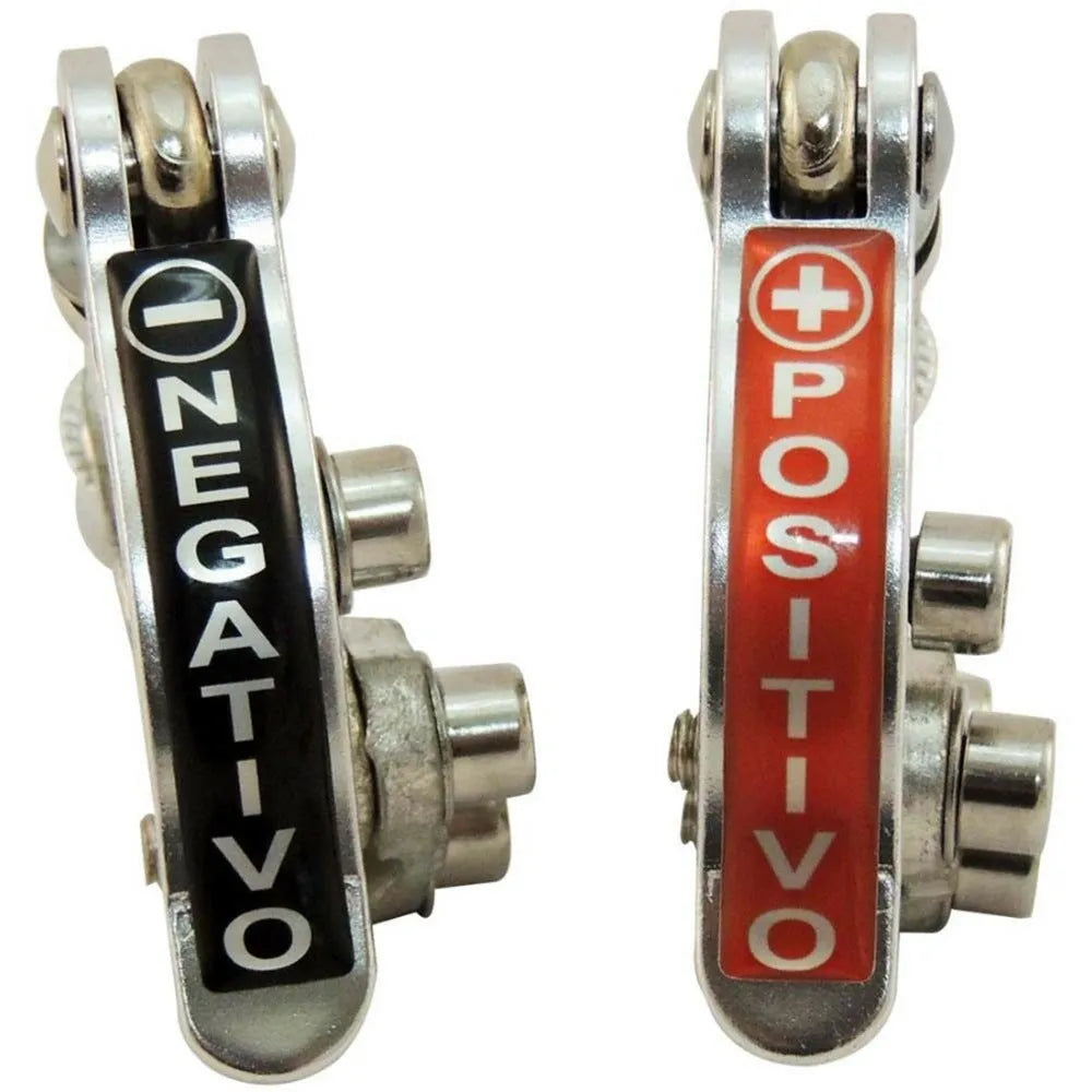 Cast pure copper car battery valve with tin-plated finish on white background