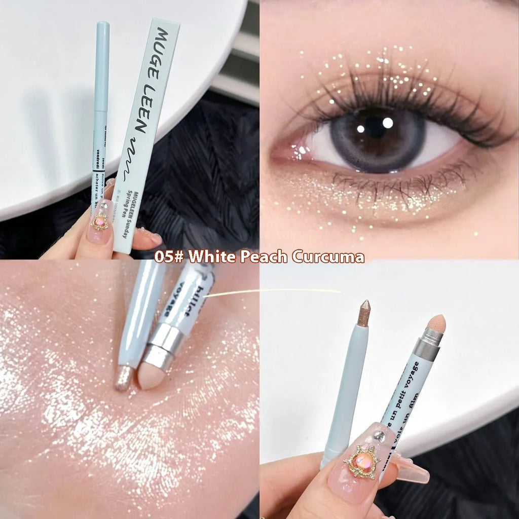 Waterproof brightening eyeshadow pen in one of six shade variations on a white background.