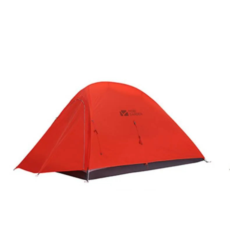 Single light riding outdoor camping tent with double layer and aluminium poles in blue colour