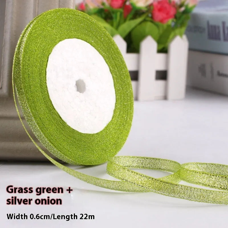 Roll of 0.6cm wide polyester gift ribbon in a choice of colours, with 22 metres per roll.