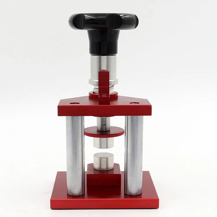 Watch repair spiral cap presser tool with 20 plastic moulds for back cover sealing