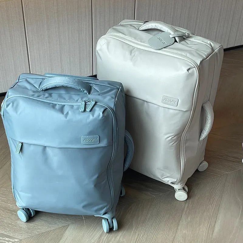 Waterproof Oxford cloth suitcase with universal wheels in bluestone green colour