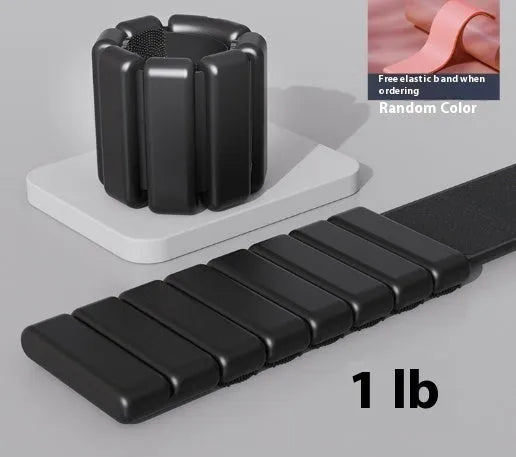 Fitness weight-bearing bracelet with detachable silicone weights and Velcro fastening in multiple colours