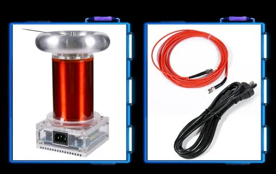 220V Music Tesla Coil Driver Board unit with controller and cables for high-voltage plasma arc demonstrations