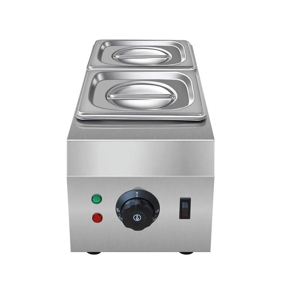 Commercial electric chocolate melting machine with stainless steel double pots and temperature control