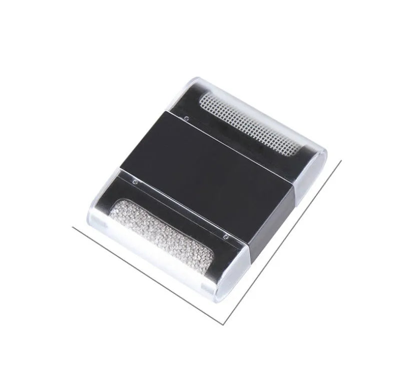 Manual fuzz remover brush with removable catching net for clothes and sofas, compact plastic design