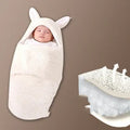 Baby newborn thickened out wrap swaddle sleeping bag in blue lamb wool, suitable for winter, size 0-3 months.