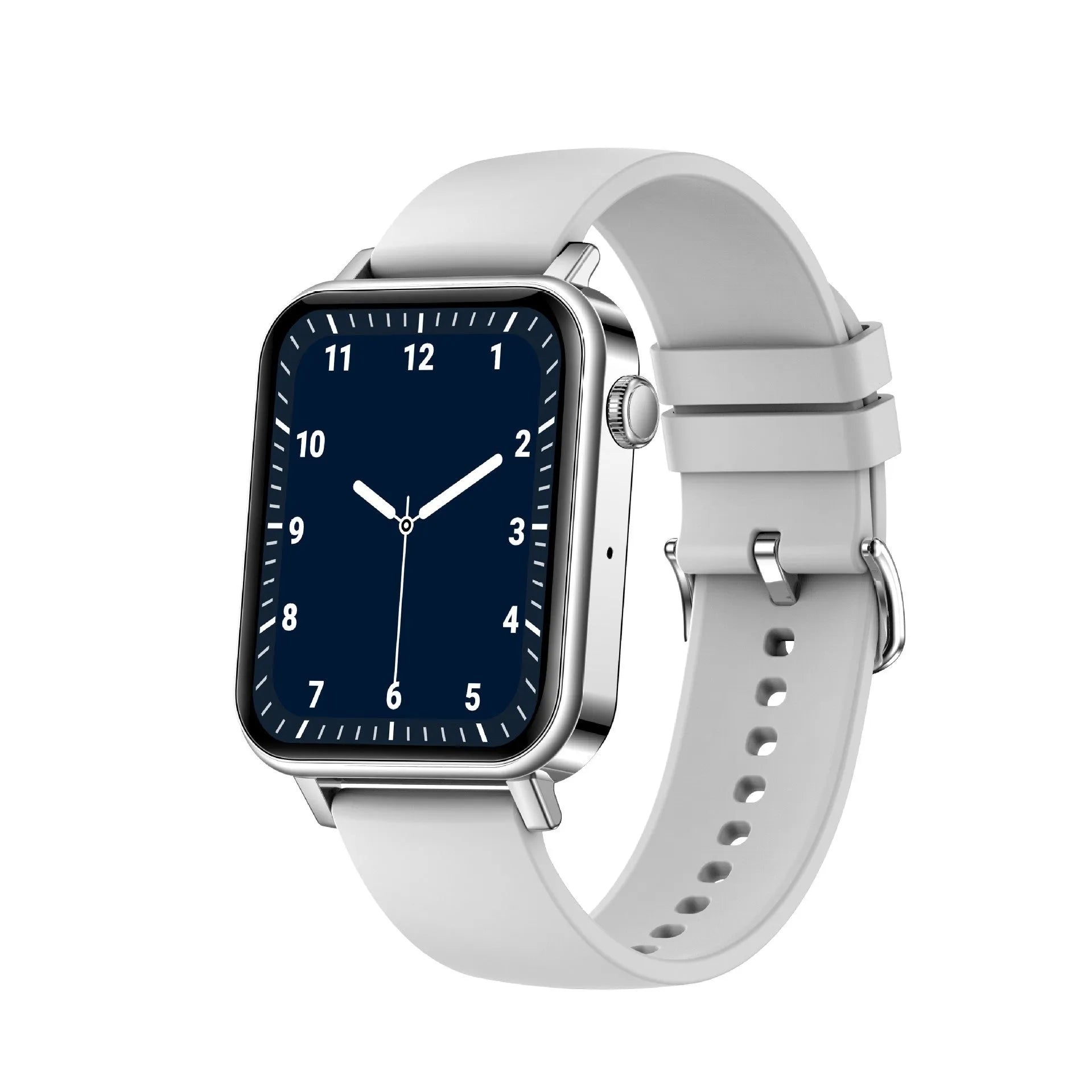 Bluetooth call health monitoring watch with silicone strap in black colour option