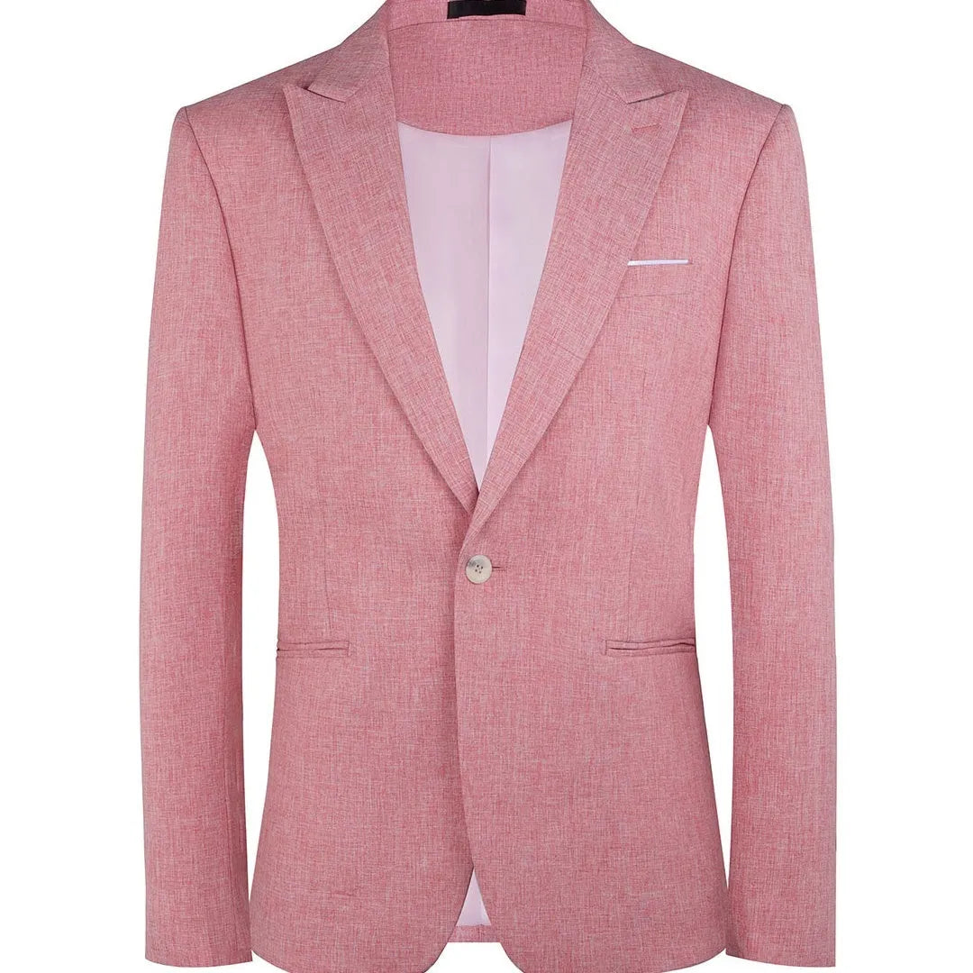 Men's western style casual suit in pink or light blue colour for spring and summer wear