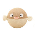 Puffer leakage food feeder toy for dogs and cats, a 15cm sisal hemp cube puzzle.
