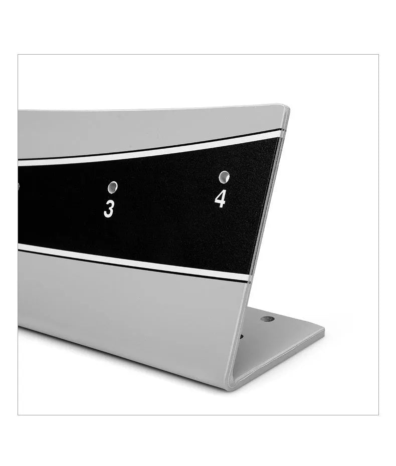 Golf putting trainer simulator with adjustable balancer on PVC base for stroke practice
