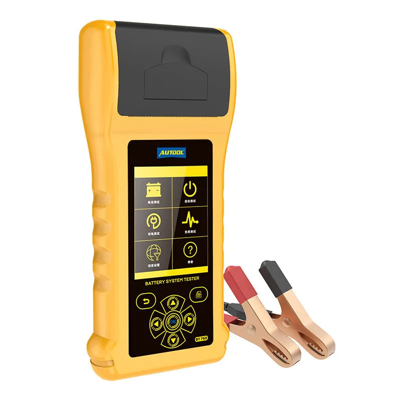 Autool BT760 vehicle battery tester with colour screen display and thermal printer for 12V 24V diagnostic testing