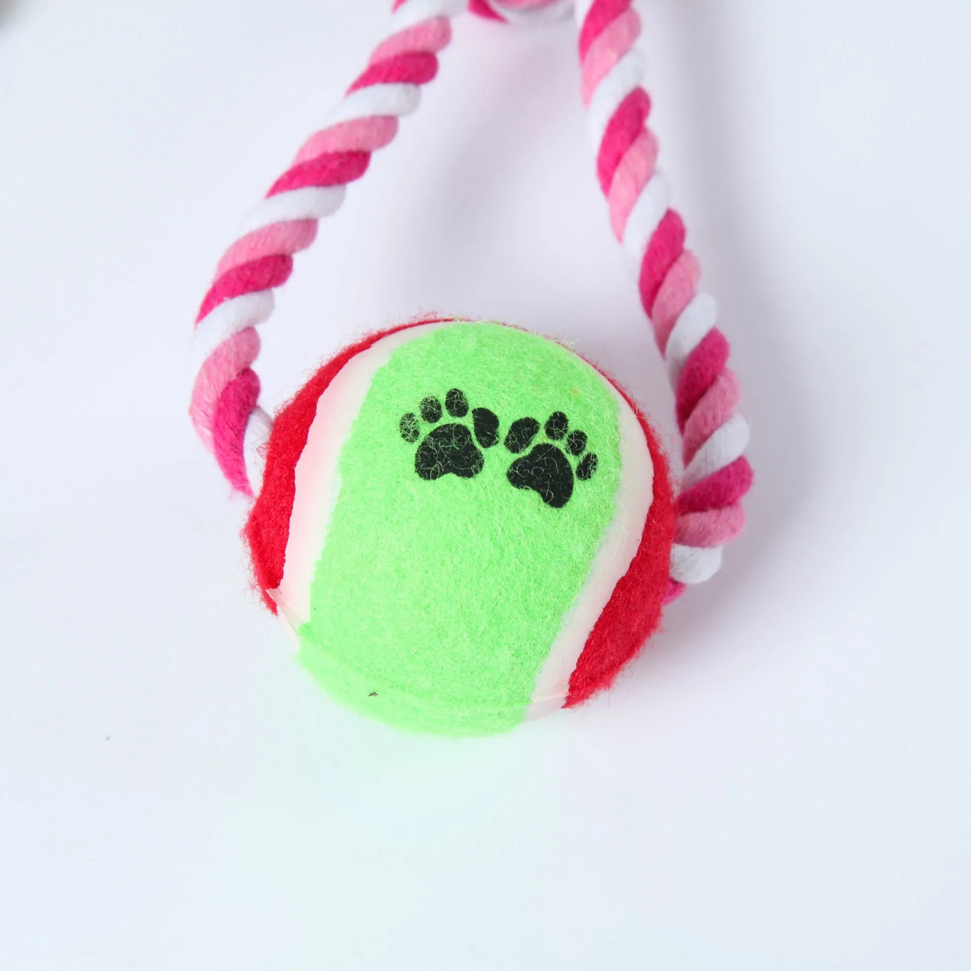 38 cm long cotton string dog toy for medium to large breeds in red, white and blue colour options