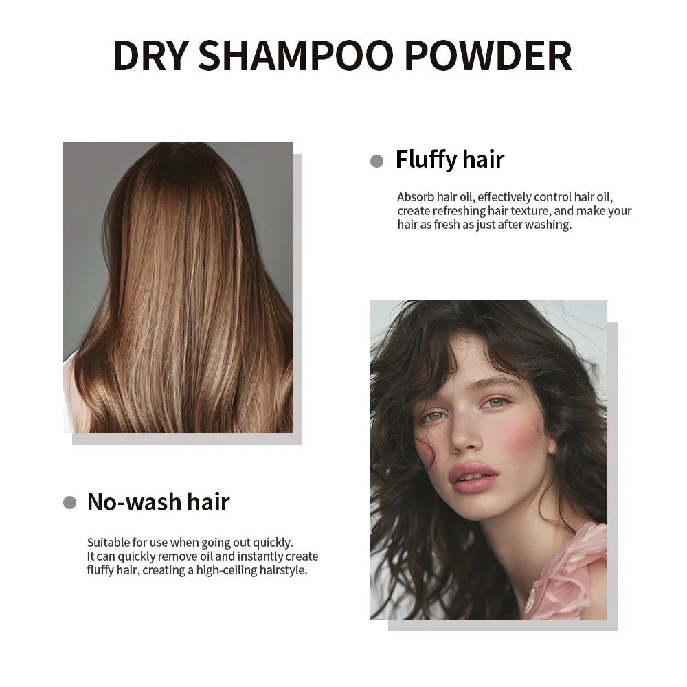 Disposable hair dry cleaning booster powder 5g with sponge, headband, and mirror in blue, green, red colours.