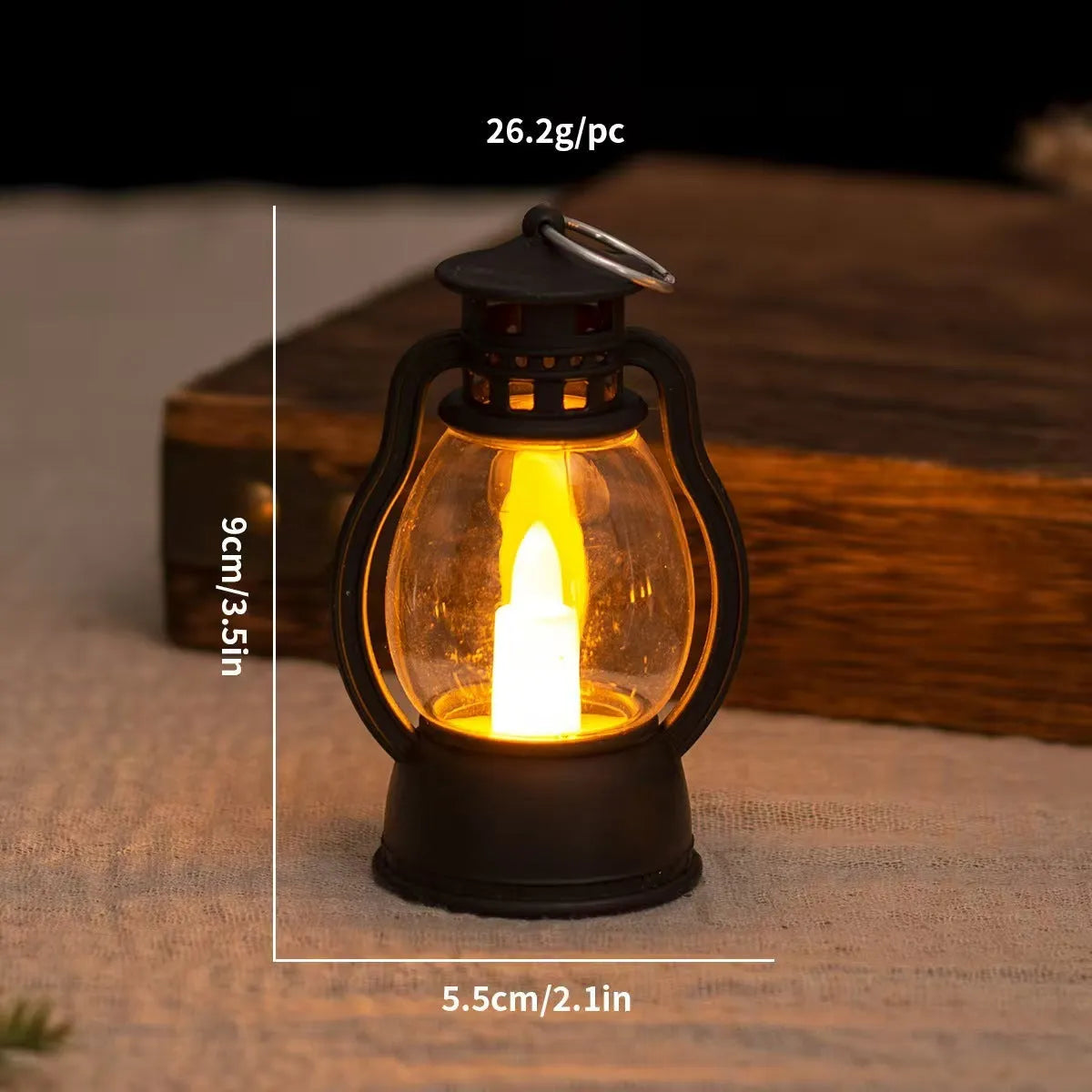 Creative electronic candle craft barn lantern layout decoration in black PP material for bar hotel use