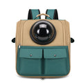 Cat space capsule backpack in solid colour, polyester, for cats up to 7kg, portable pet carrier