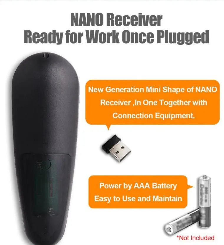 G30 wireless keyboard remote control with QWERTY keyboard and air mouse functions