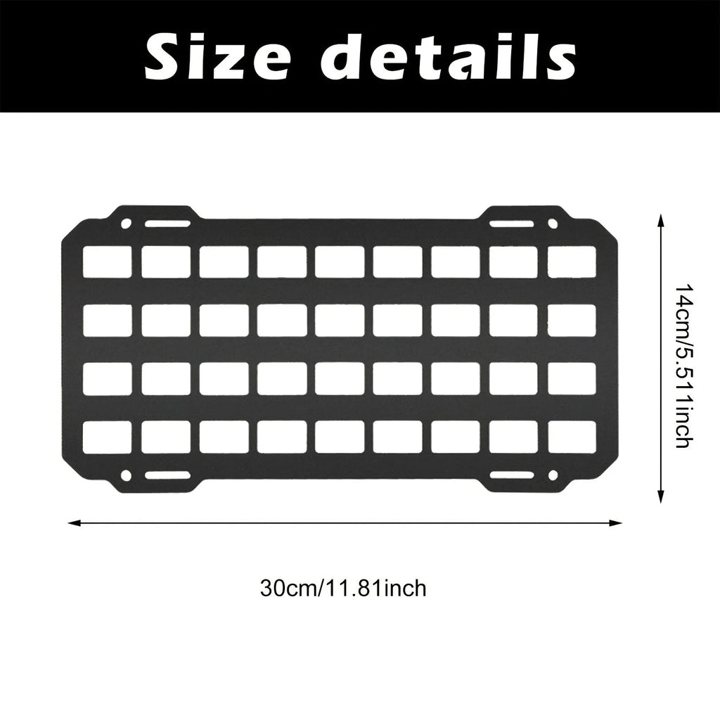 Black rigid PC+ABS MOLLE visor plate for car truck sun visor storage of tactical gear