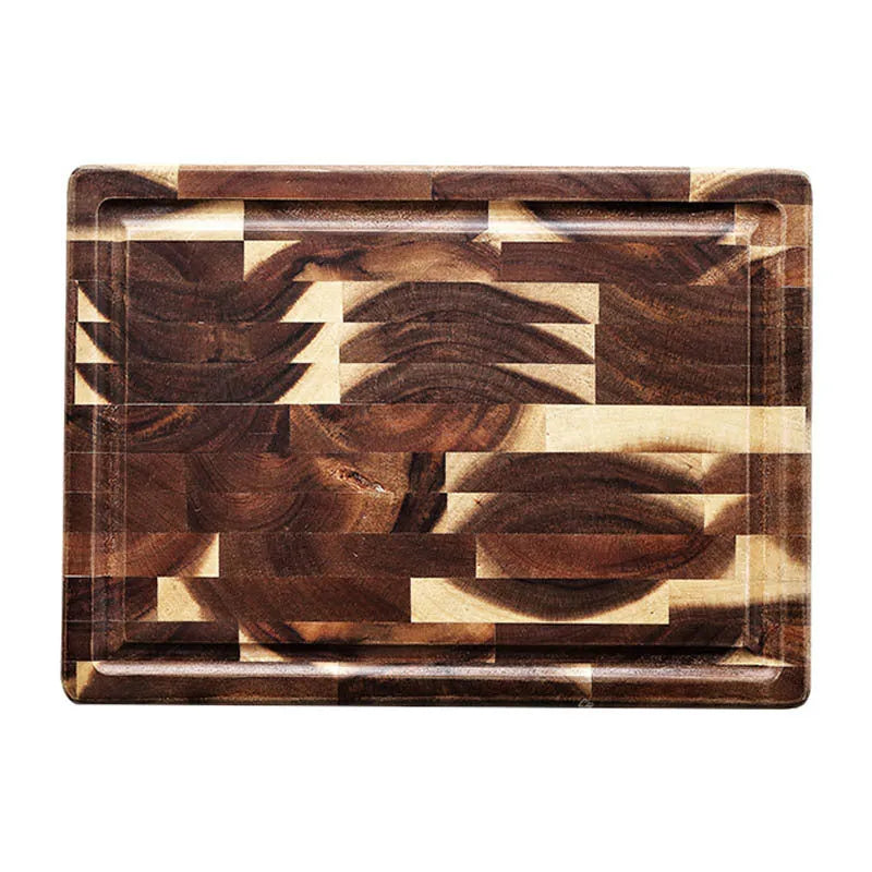Brown solid wood cutting board made from imported acacia with 3cm thickness